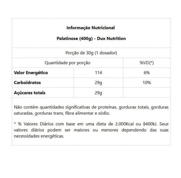 Palatinose (400g) - Dux Nutrition - Imagem 2