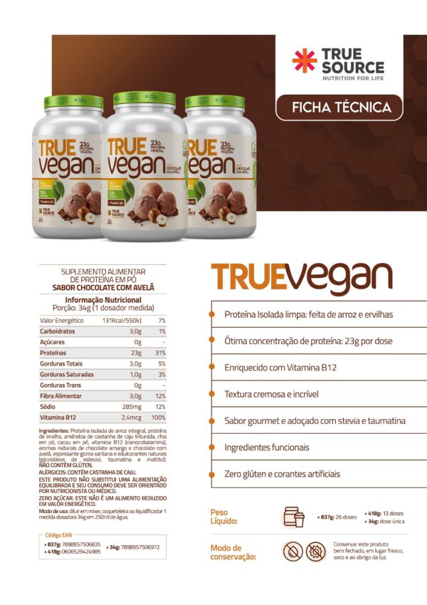 True Vegan (837g) True Source - Imagem 6