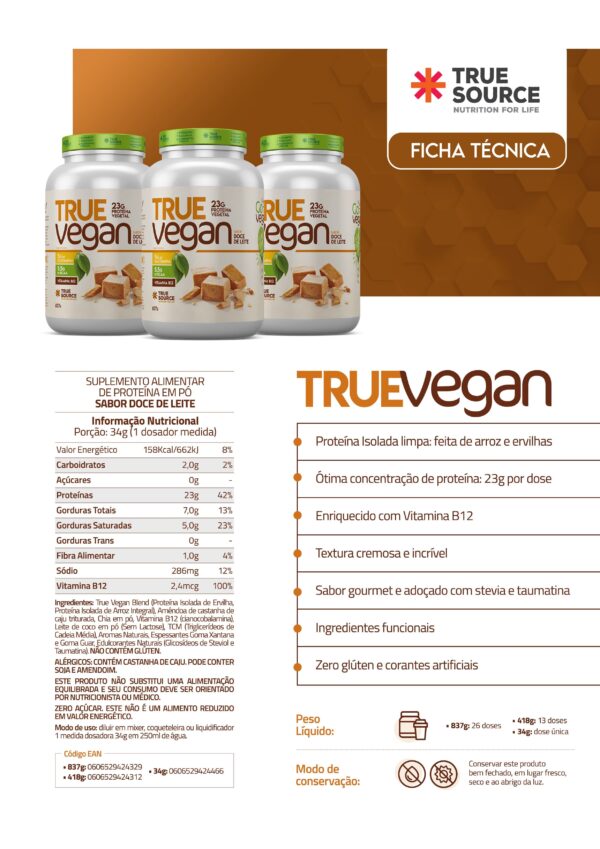 True Vegan (837g) True Source - Imagem 5